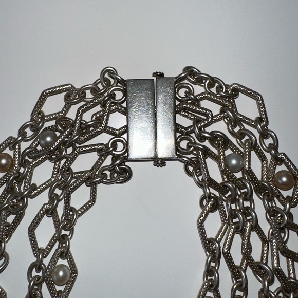 Charles Krypell sterling silver necklace with 14 karat and pearl accents - Picture 8 of 10